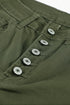 Plain High Waist Buttons Frayed Cropped Denim Jeans